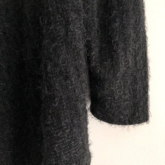 New Xhilaration Eyelash Knit Draped Open Front Cardigan Sweater Black Size XS - Picture 8 of 13
